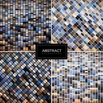 Set of vector pastel mosaic backgrounds. Stock Illustration