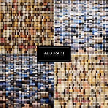 Set of vector pastel mosaic backgrounds. Stock Illustration