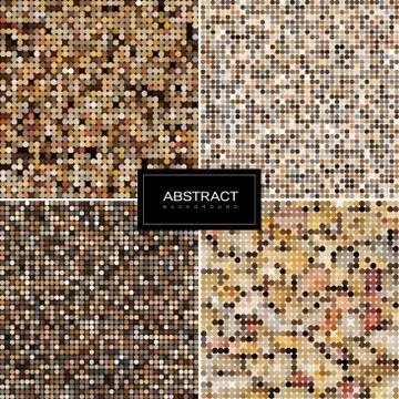 Set of vector pastel mosaic backgrounds Stock Illustration