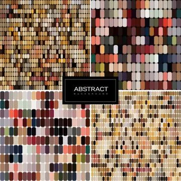 Set of vector pastel mosaic backgrounds. Stock Illustration