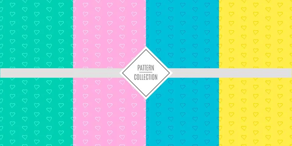 A set of vector patterns of patterns of bright cheerful colors. Templates for Stock Illustration