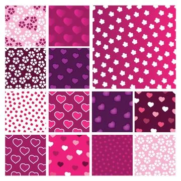 A Set of Vector Patterns for Valentine's Day Illustrazione stock