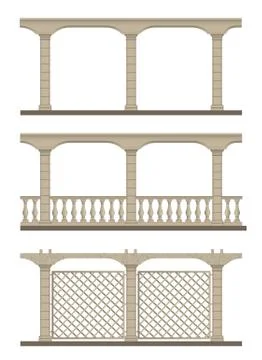 Set of vector pergola Stock Illustration