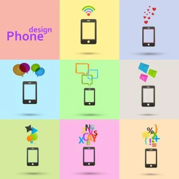 Set of vector phones icons Stock Illustration