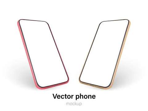 Set of vector phones isolated on white background. Mock up with empty screen  イラスト素材