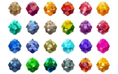 Set vector pixel illustration of ui precious stone isolated on white background イラスト素材