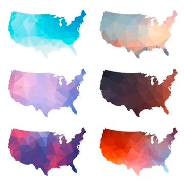 Set of Vector Polygon Shapes US Stock Illustration