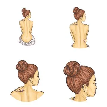 Set of vector pop art round avatar icons for users of social networking, blogs Stock Illustration