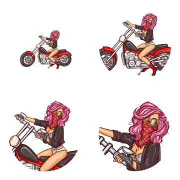 Set of vector pop art round avatar icons for users of social networking, blogs Stock-Illustration