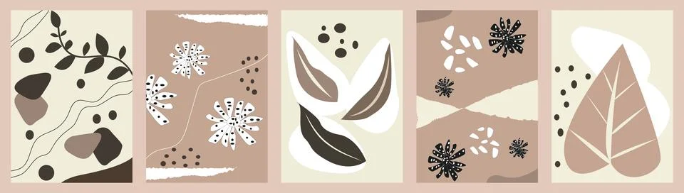 Set of vector posters. Flat image. Abstract drawings are possible. Suitable.. Stock Illustration