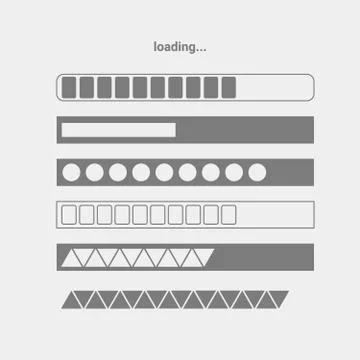 Set of vector progres bars Illustrazione stock