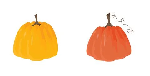 A set of vector pumpkins for Halloween, a symbol of the Halloween holiday Stock Illustration
