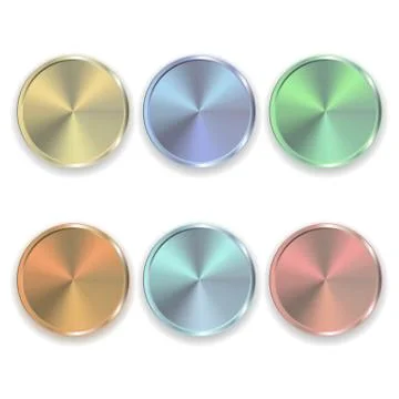 Set of Vector realistic metal color buttons for domestic electronics Illustrazione stock