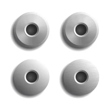 Set of vector realistic rivets isolated on white. イラスト素材