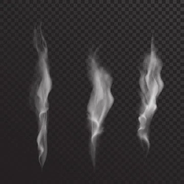 Set of vector realistic smoke isolated on a translucent background. Stock Illustration