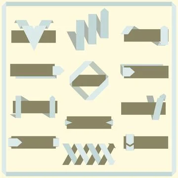 Set of vector retro ribbons, banners and labels Stock Illustration