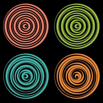 Set of vector round elements from lines Stock Illustration