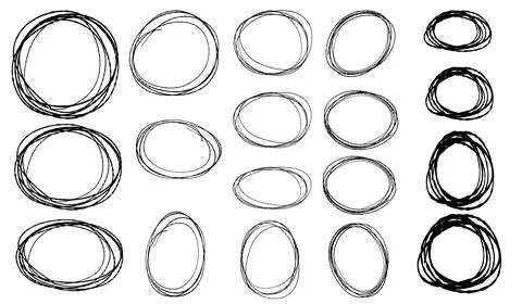 Set of vector round frames. Round frames of different shapes on a white Stock Illustration