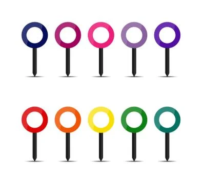 Set of vector round map pointers. Stock illustration for sites and applicatio イラスト素材