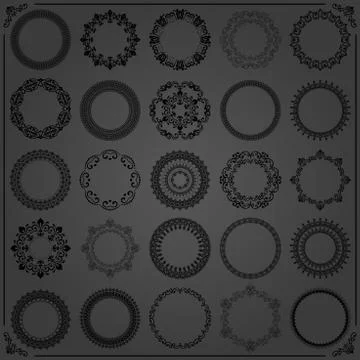 Set of Vector Round Patterns Illustrazione stock