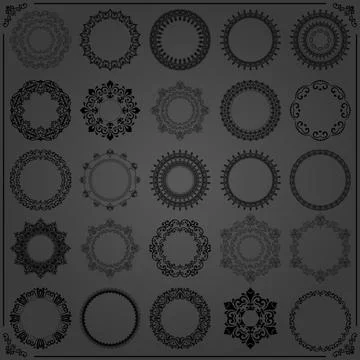 Set of Vector Round Patterns Illustrazione stock
