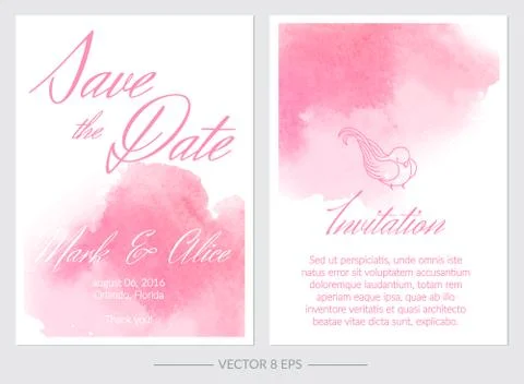 Set of vector Save the Date invitations Stock Illustration
