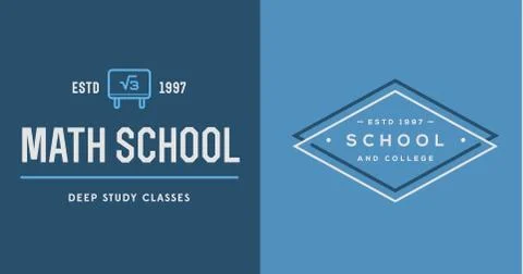 Set of Vector School or College Identity Elements can be used as Logo or Icon Stock Illustration
