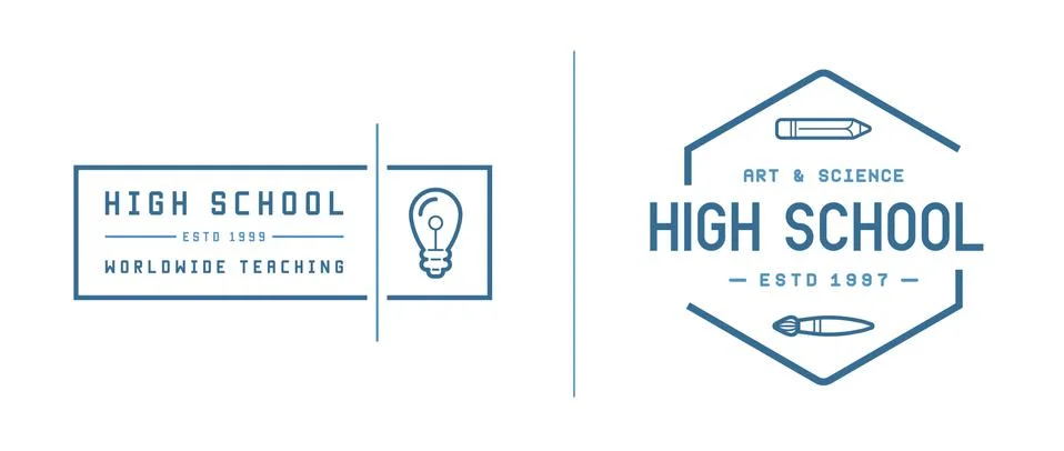 Set of Vector School or College Identity Elements can be used as Logo or Icon Illustrazione stock