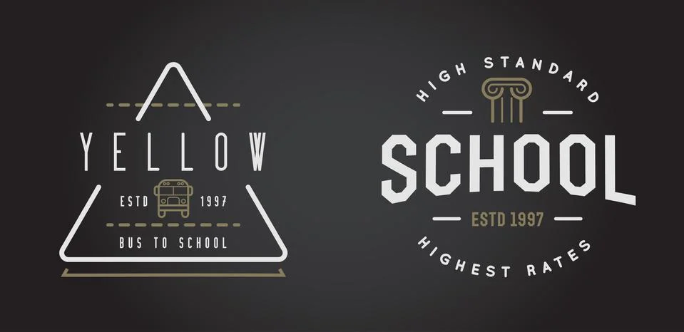 Set of Vector School or College Identity Elements can be used as Logo or Icon Stockillustratie