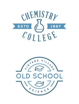 Set of Vector School or College Identity Elements can be used as Logo or Icon Stock Illustration