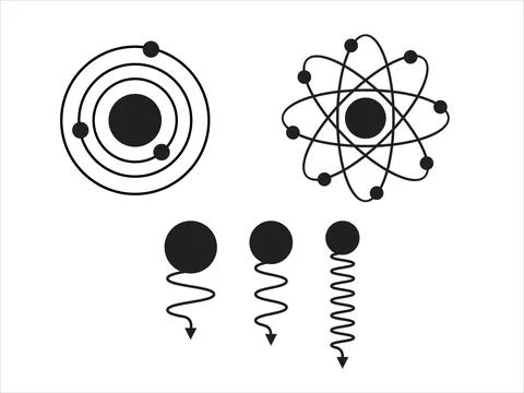 Set of Vector science model of Atom Stock Illustration
