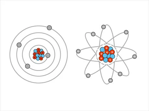 Set of Vector science model of Atom Stock Illustration