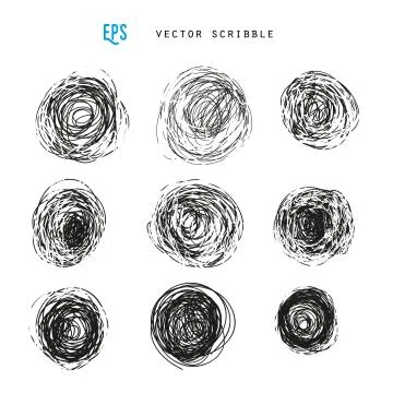 Set of vector scribbles. Sketchy drawings. Design elements. Illustrazione stock