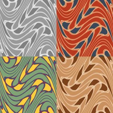 Set of vector seamless abstract patterns イラスト素材