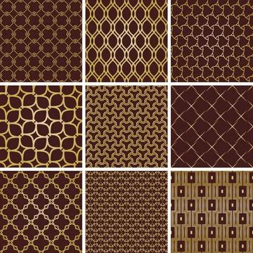 Set of Vector Seamless Backgrounds Stock Illustration