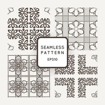 Set of vector seamless color pattern, intersecting lines, and wicker in Irish Stock Illustration
