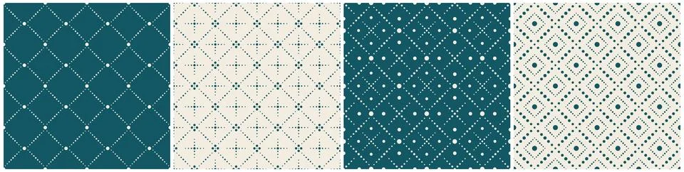 Set of vector seamless dotted patterns - geometric elegant design. Minimalistic イラスト素材