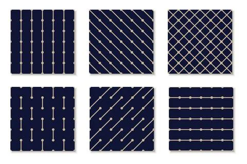 Set of vector seamless elegant striped patterns. Blue repeatable geometric 库存插图