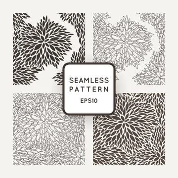Set of vector seamless geometric and floral patterns Illustrazione stock
