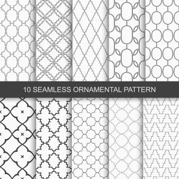 Set of vector seamless ornamental patterns. Illustrazione stock