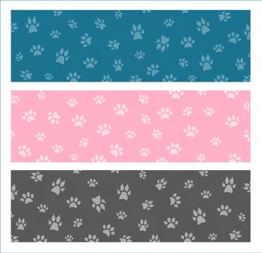 Set Vector seamless pattern and background with icons footprint 스톡 일러스트