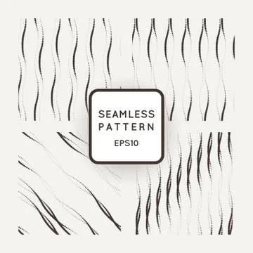 Set of vector seamless pattern of elegant dotted lines Illustrazione stock