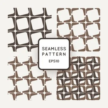 Set of vector seamless pattern of interlocking square frames Stock Illustration