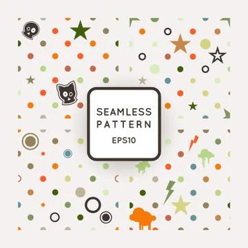 Set of vector seamless patterns with bones, skulls and stars. Emo-style. イラスト素材