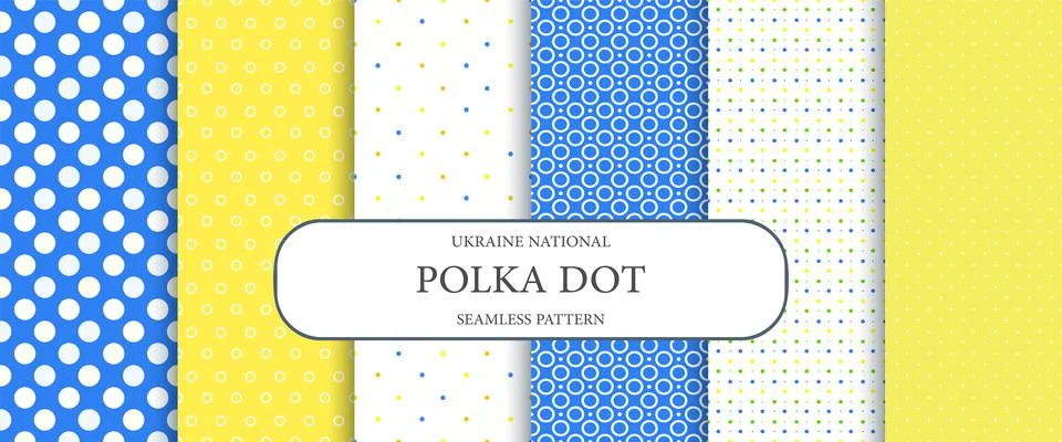 Set of vector seamless patterns with circles and dots - colorful design Stock Illustration