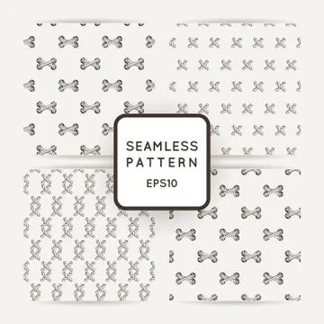 Set of vector seamless patterns with crossed and braided cords. Tying. Macram イラスト素材