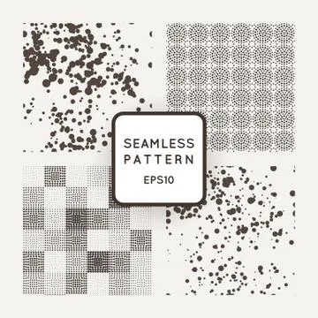 Set of vector seamless patterns of of different size points Stock Illustration