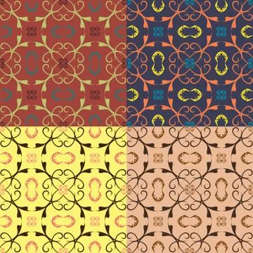 Set of vector seamless patterns Illustration