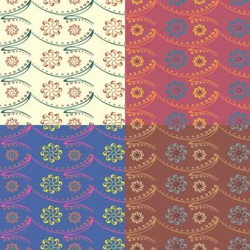 Set of vector seamless patterns Illustration