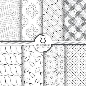 Set of vector seamless patterns Stock Illustration